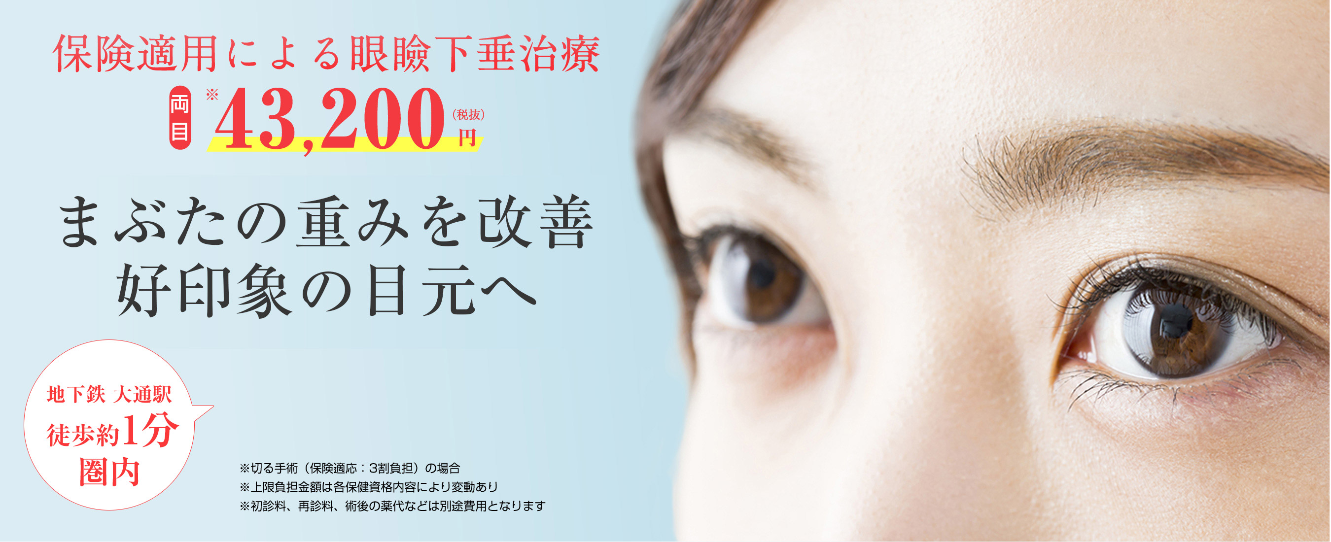 保険適用による眼瞼下垂治療